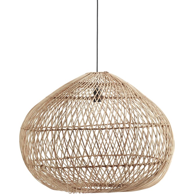 Duża rattanowa lampa wisząca Karen naturalna 51cm